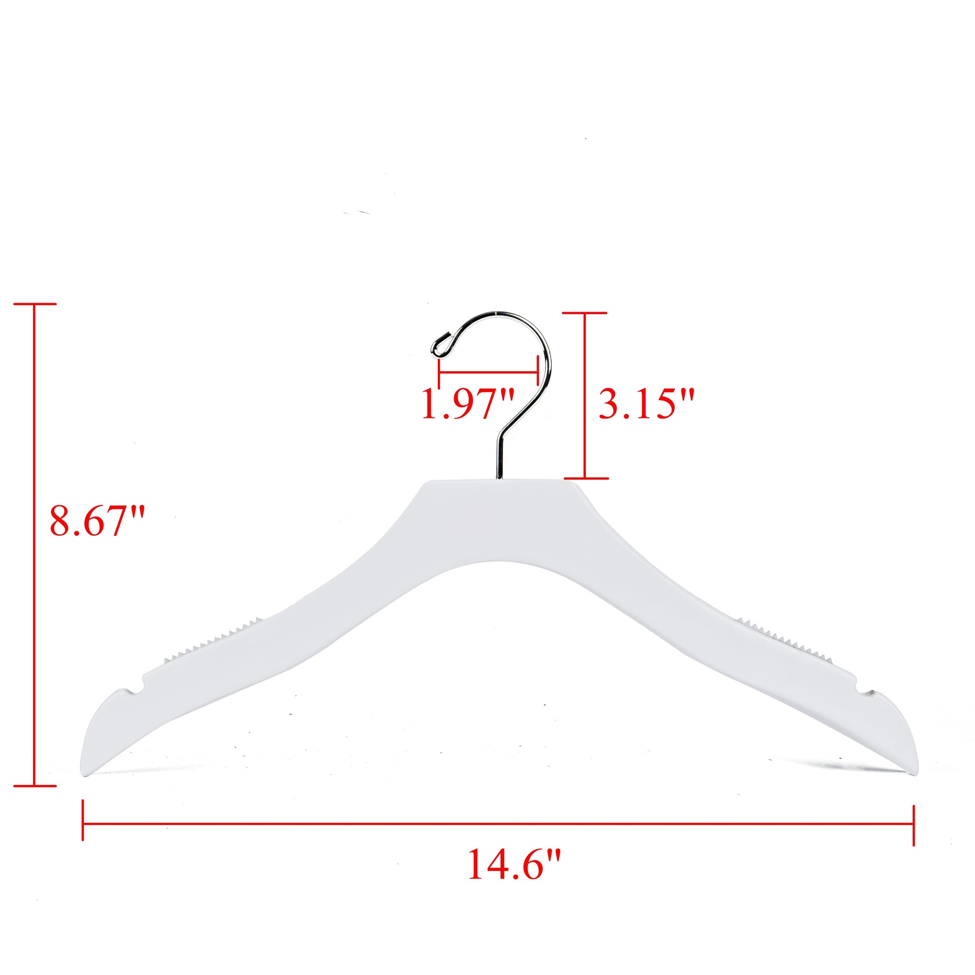 WK14 - 14.5" Luxury Kids Wooden Hanger - White - 100 Hangers