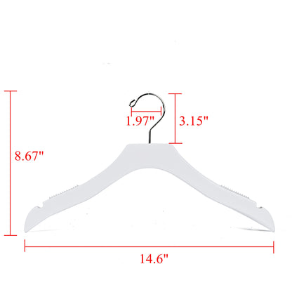 WK14 - 14.5" Luxury Kids Wooden Hanger - White - 100 Hangers