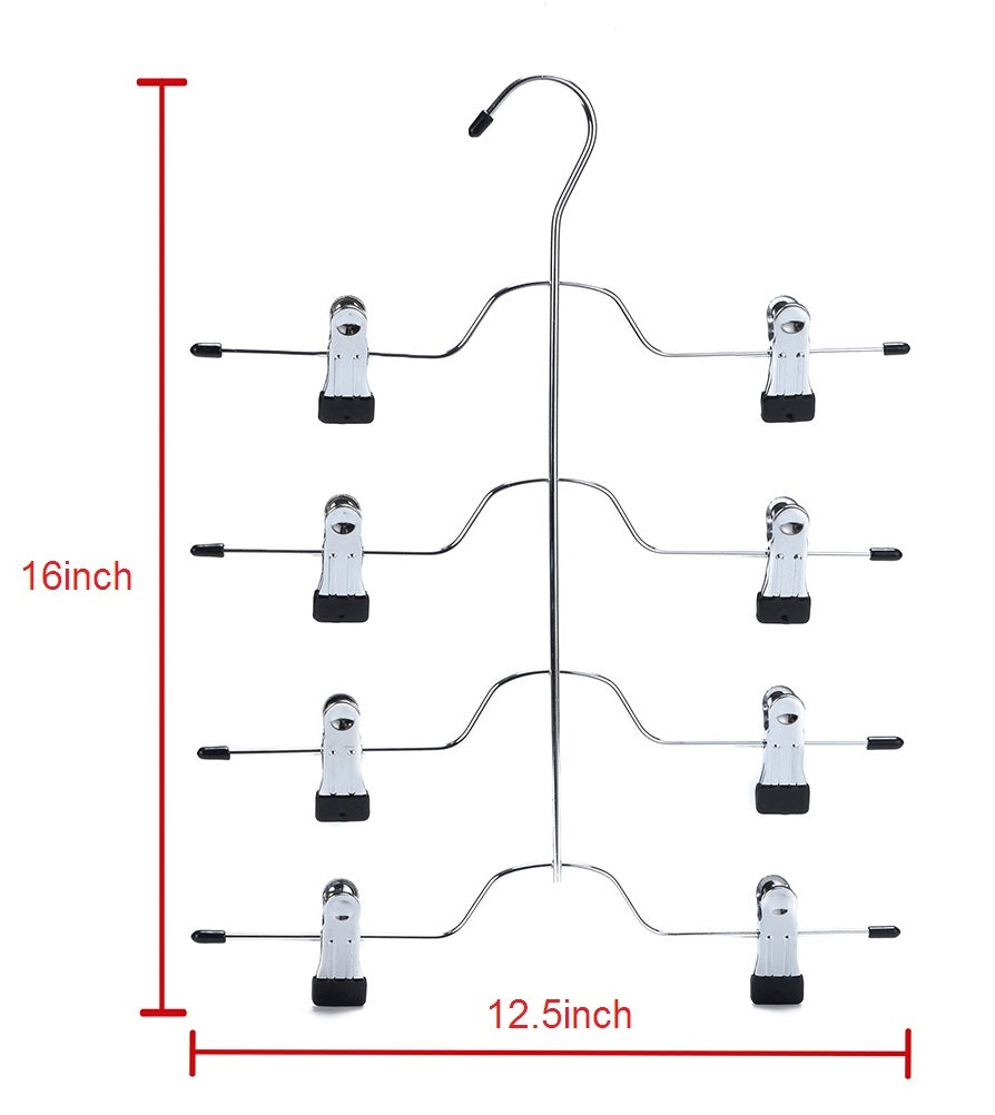 2801 - Heavy Duty 4 Tier Hanger with Clips - 32 hangers