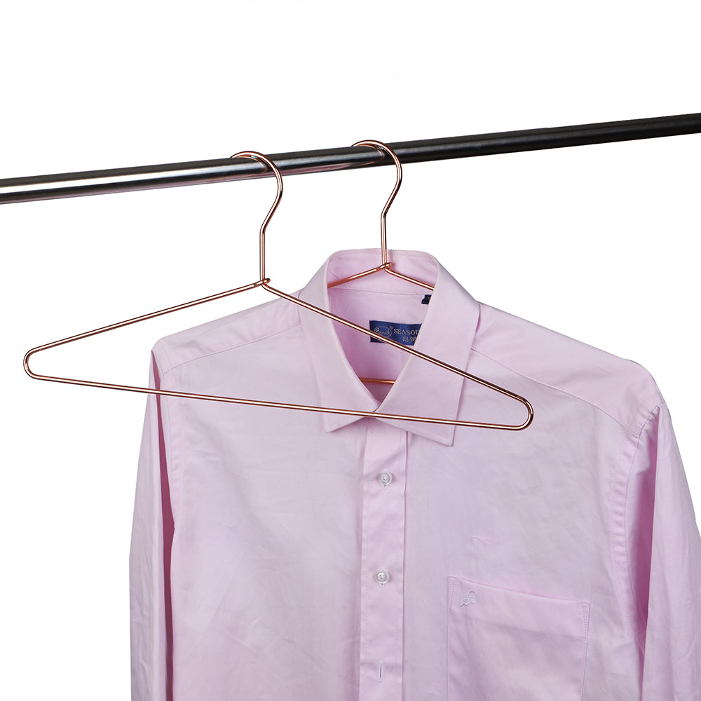 3821 - 17" Heavy Duty Rose Gold Metal Hanger for Suit/Coats, 120 Lose 