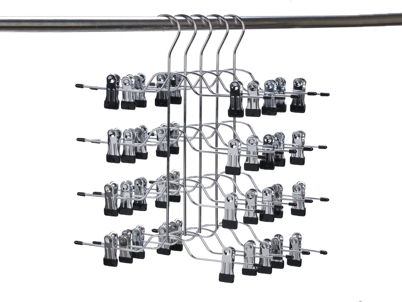 2801 - Heavy Duty 4 Tier Hanger with Clips - 32 hangers