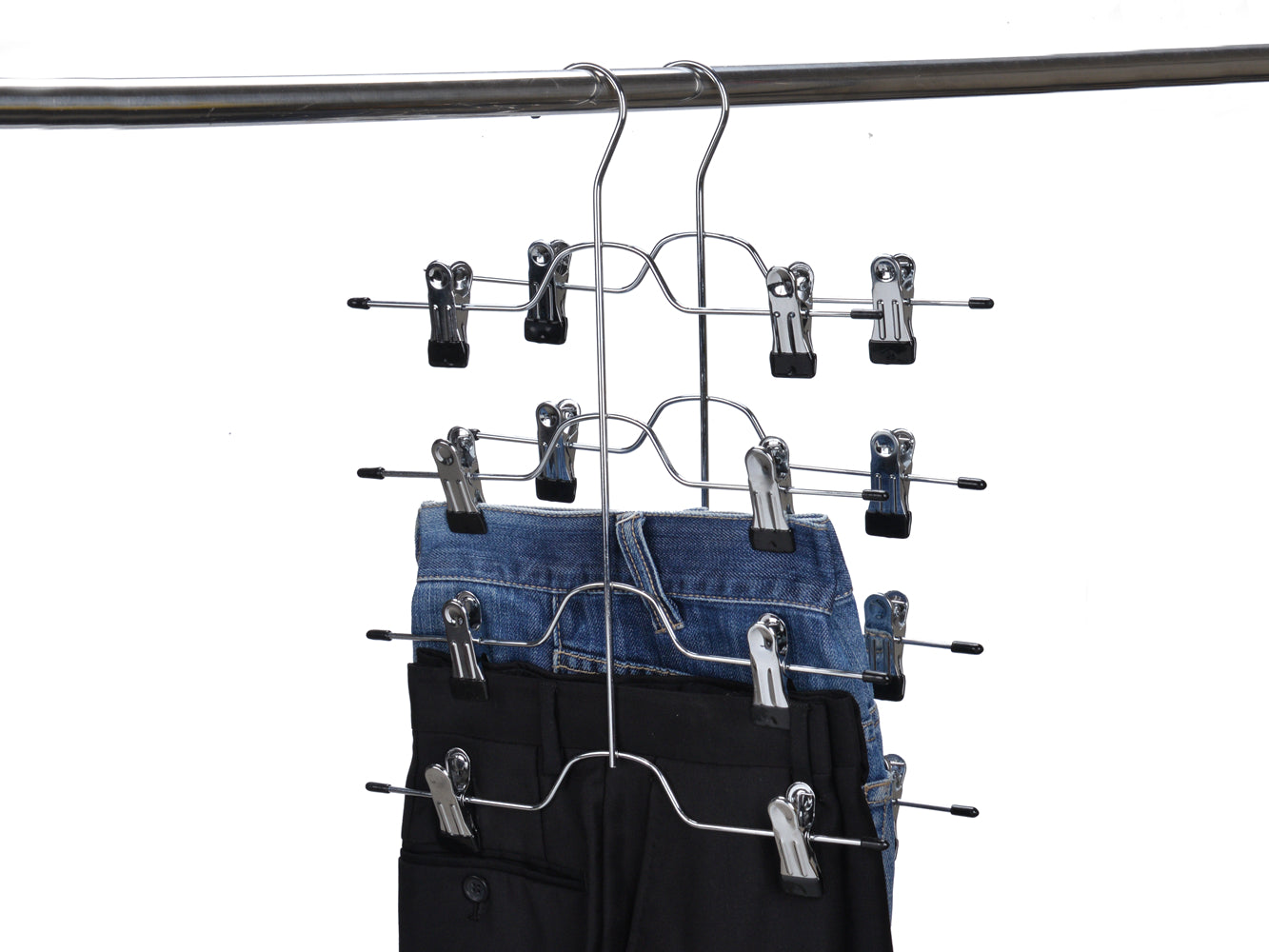 2801 - Heavy Duty 4 Tier Hanger with Clips - 32 hangers