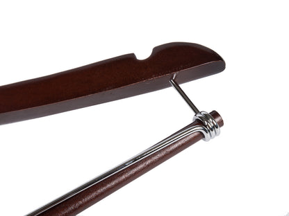 W054-20 Curved Wooden Hanger 17" Locking bar Mahogany - 60