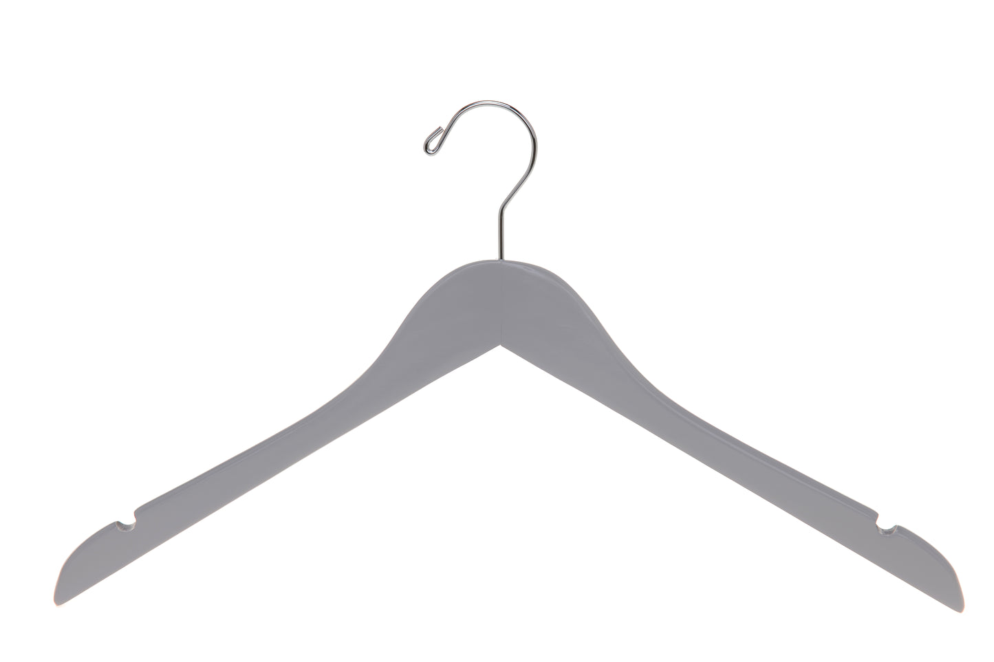 W061 - Semi Curved Wooden Hangers, 17.5" Light Gray - 80