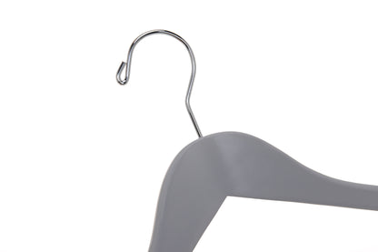 W061 - Semi Curved Wooden Hangers, 17.5" Light Gray - 80
