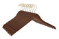 W011 - Flat Wooden Hangers Walnut, with chrome hook - 80