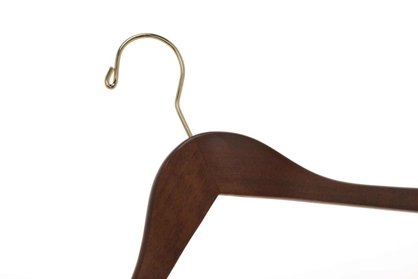 W011 - Flat Wooden Hangers Walnut, with chrome hook - 80