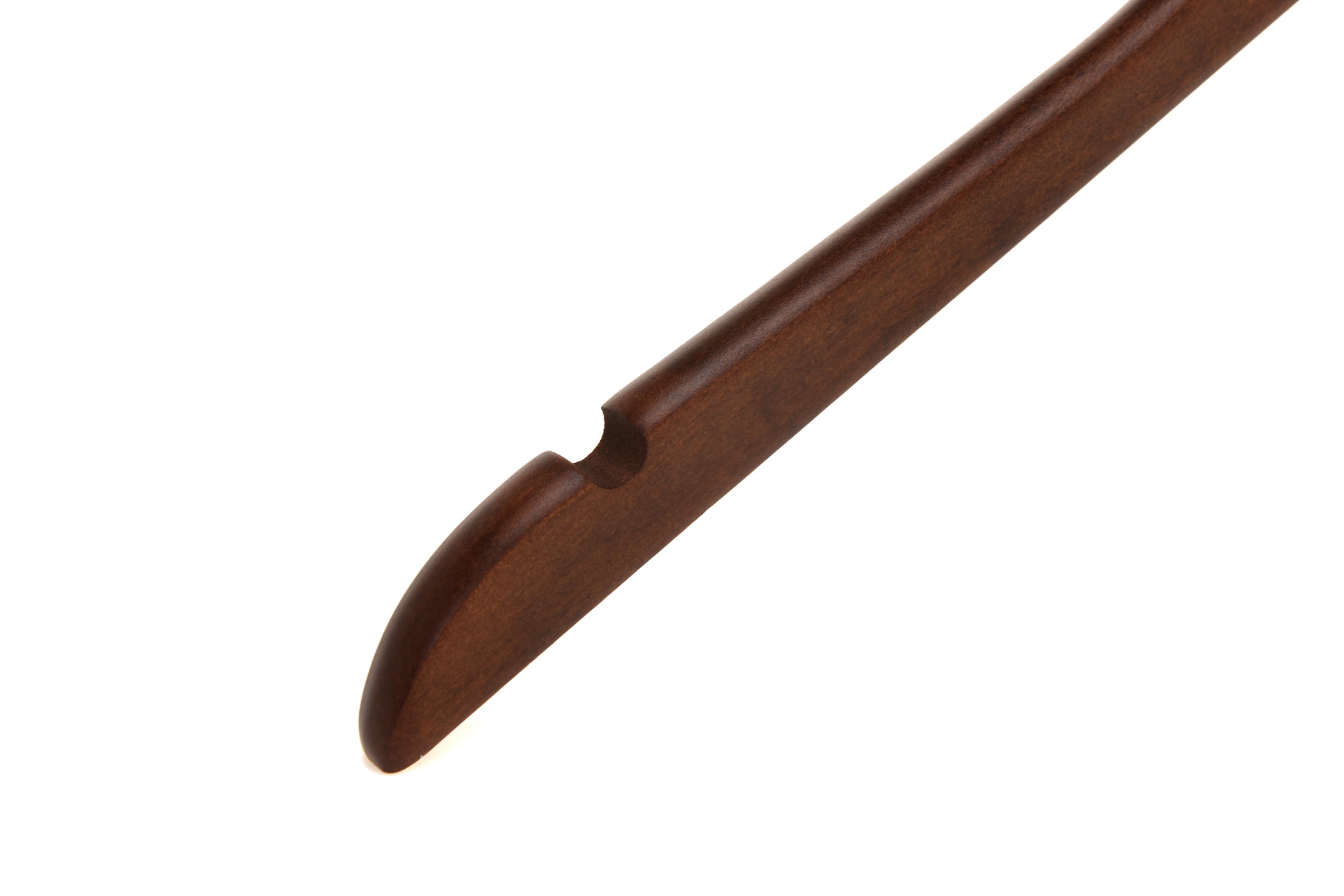 W011 - Flat Wooden Hangers Walnut, with chrome hook - 80