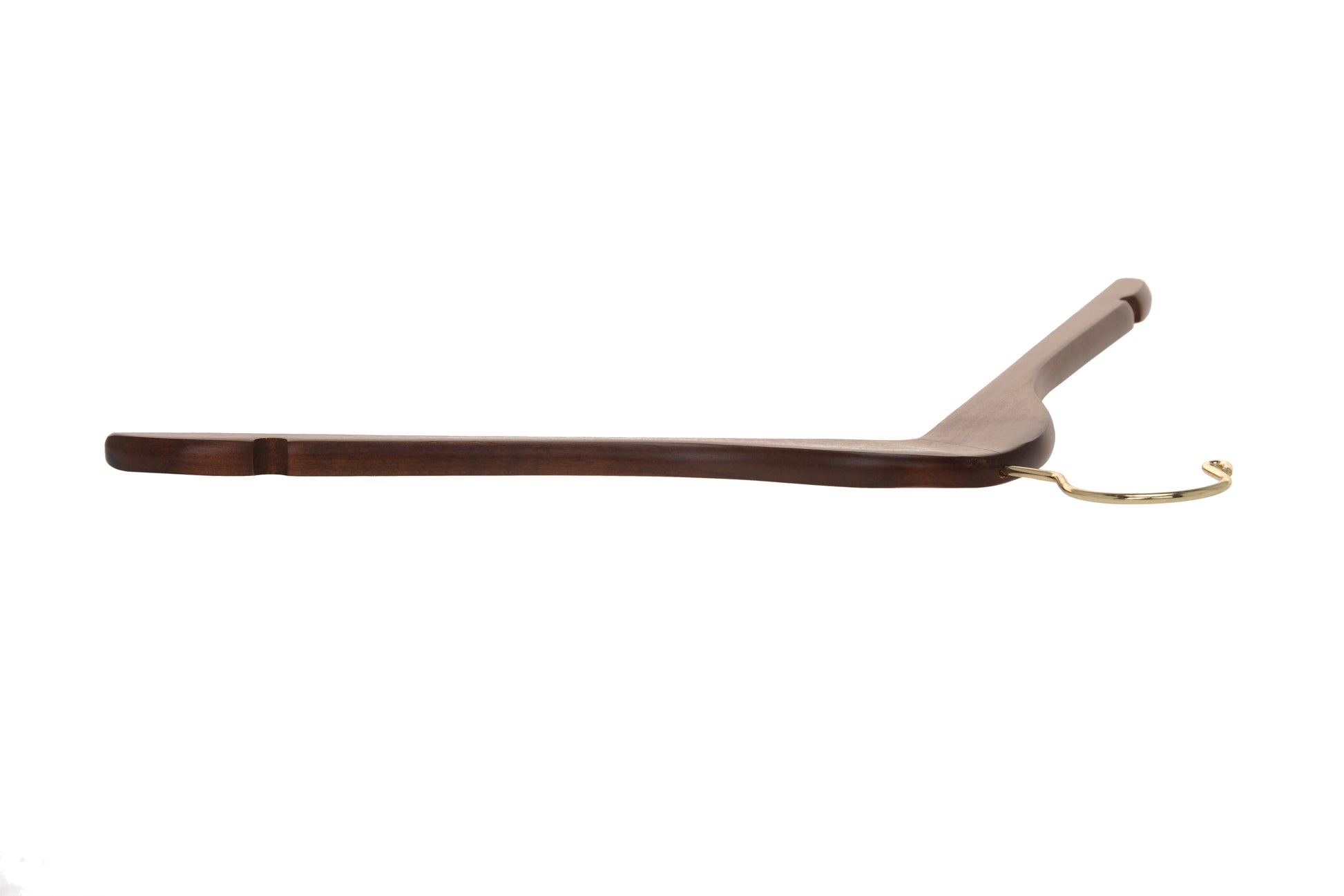W011 - Flat Wooden Hangers Walnut, with chrome hook - 80