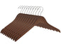W021 - Semi Curved Wooden Hangers, 17.5" Walnut - 80 Hangers