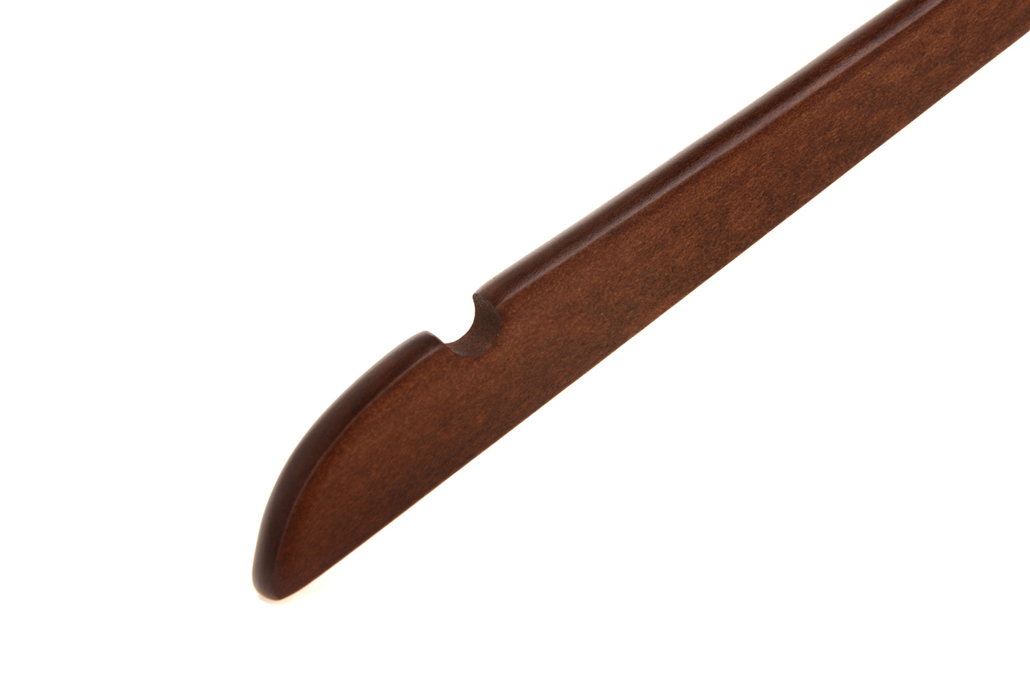 W021 - Semi Curved Wooden Hangers, 17.5" Walnut - 100 Hangers