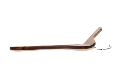 W021 - Semi Curved Wooden Hangers, 17.5" Walnut - 80 Hangers