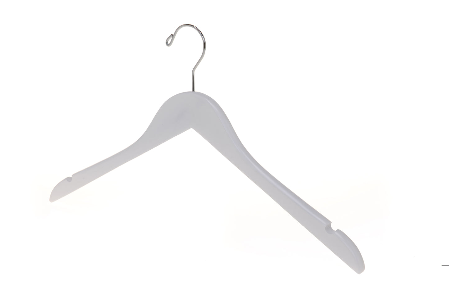 W041 - Semi Curved Wooden Hangers, 17.5" White - 80 Hangers