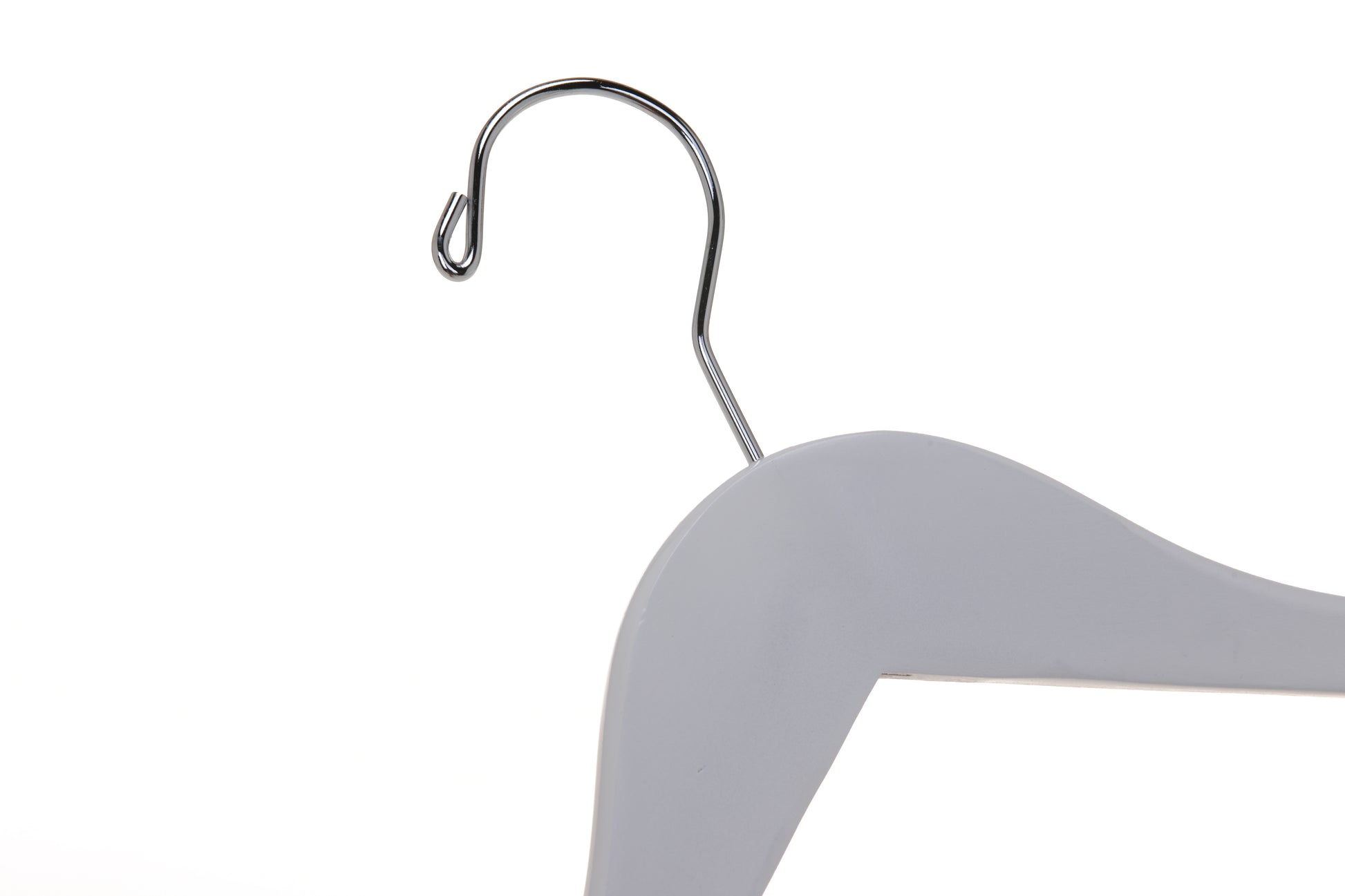 W041 - Semi Curved Wooden Hangers, 17.5" White - 80 Hangers