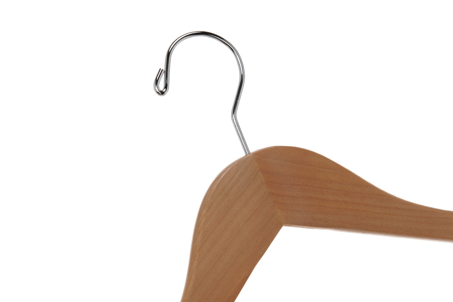 W031 - Semi Curved Wooden Hangers, 17.5" White - 80 Hangers