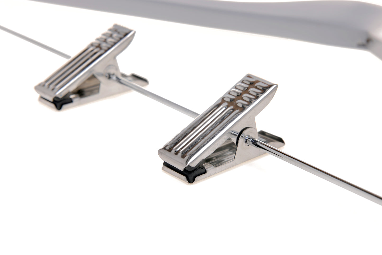 W062 - Semi Curved Wooden Skirt Hangers - Light Gray - 80