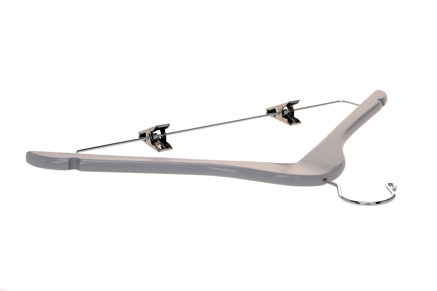 W062 - Semi Curved Wooden Skirt Hangers - Light Gray - 80