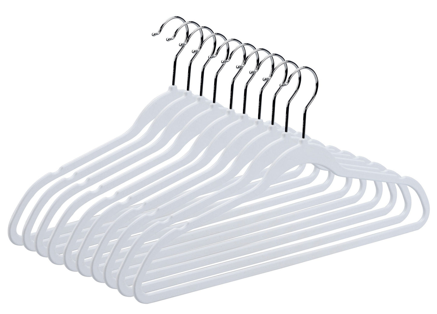 PL014 - Space saving Plastic Shirt Hangers - White - 160 Pcs