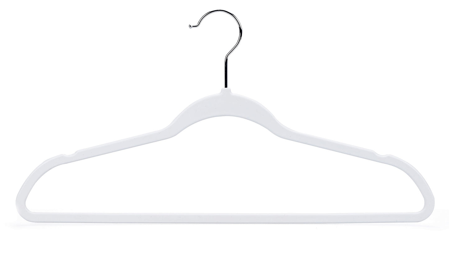PL014 - Space saving Plastic Shirt Hangers - White - 160 Pcs