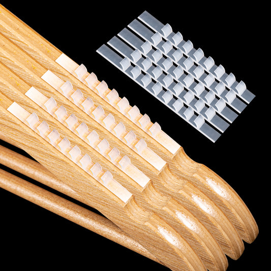 Clear Non-Slip Adhesive Strips for Wooden Hangers 1000 Pcs - Anti-Skid Grip for All Hanger Types - 2.8x0.2 Inch, Ideal for Thicker Hangers - Easy-to-Apply Rubber Grippers