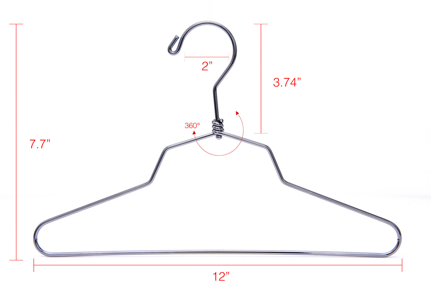M015 - Metal Suit Hangers, Swivel Hook, 12 inch - 100
