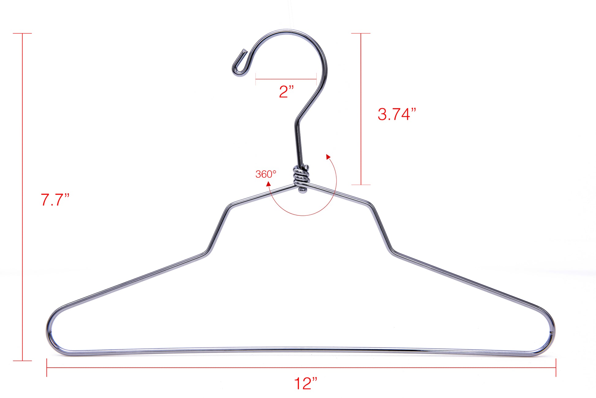 M015 - Metal Suit Hangers, Swivel Hook, 12 inch - 100