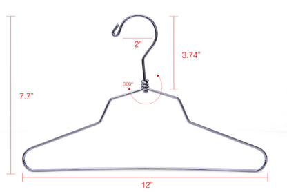 M015 - Metal Suit Hangers, Swivel Hook, 12 inch - 100