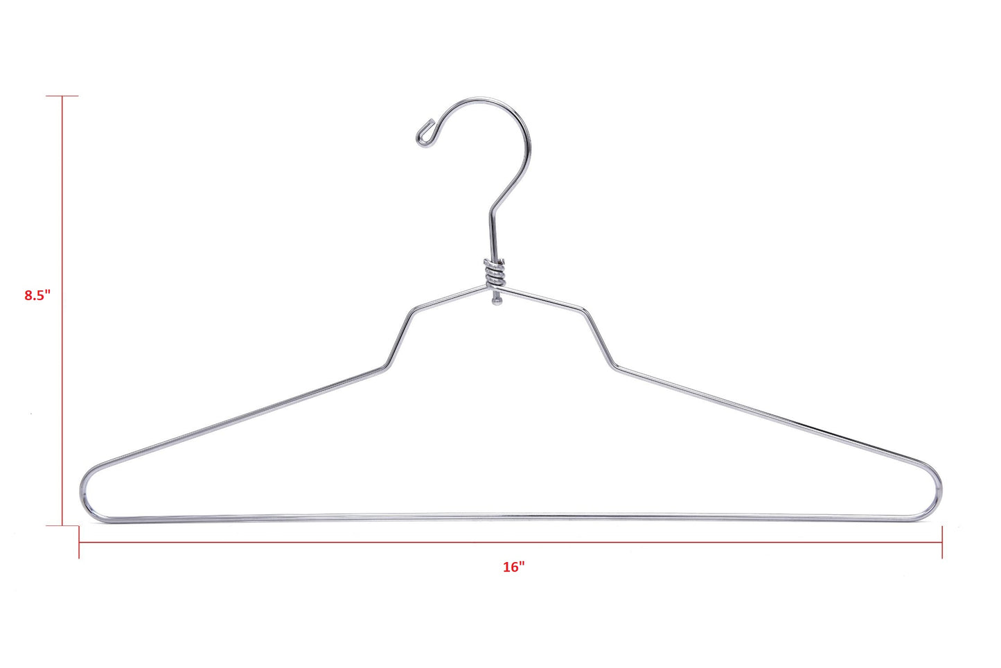 M016 - Metal Suit Hanger, Swivel Hook, 16 inch - 100 Hangers