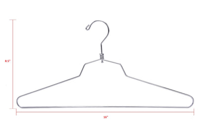 M016 - Metal Suit Hanger, Swivel Hook, 16 inch - 100 Hangers