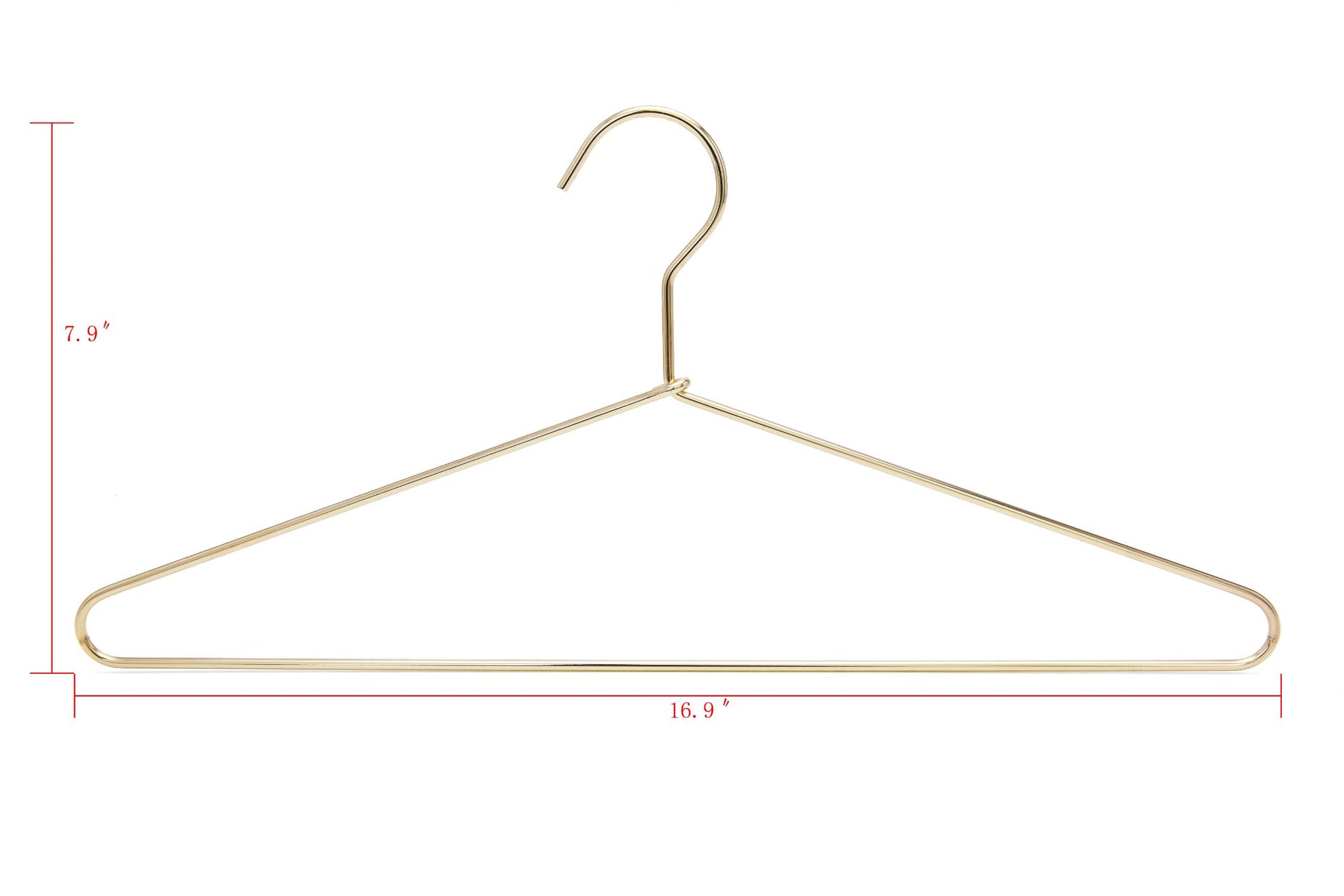 M020 - Gold Metal 17" Heavy Duty Hanger - 100 Hangers
