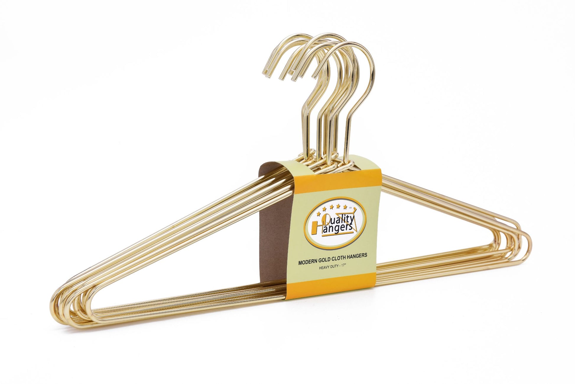 M020 - Gold Metal 17" Heavy Duty Hanger - 100 Hangers
