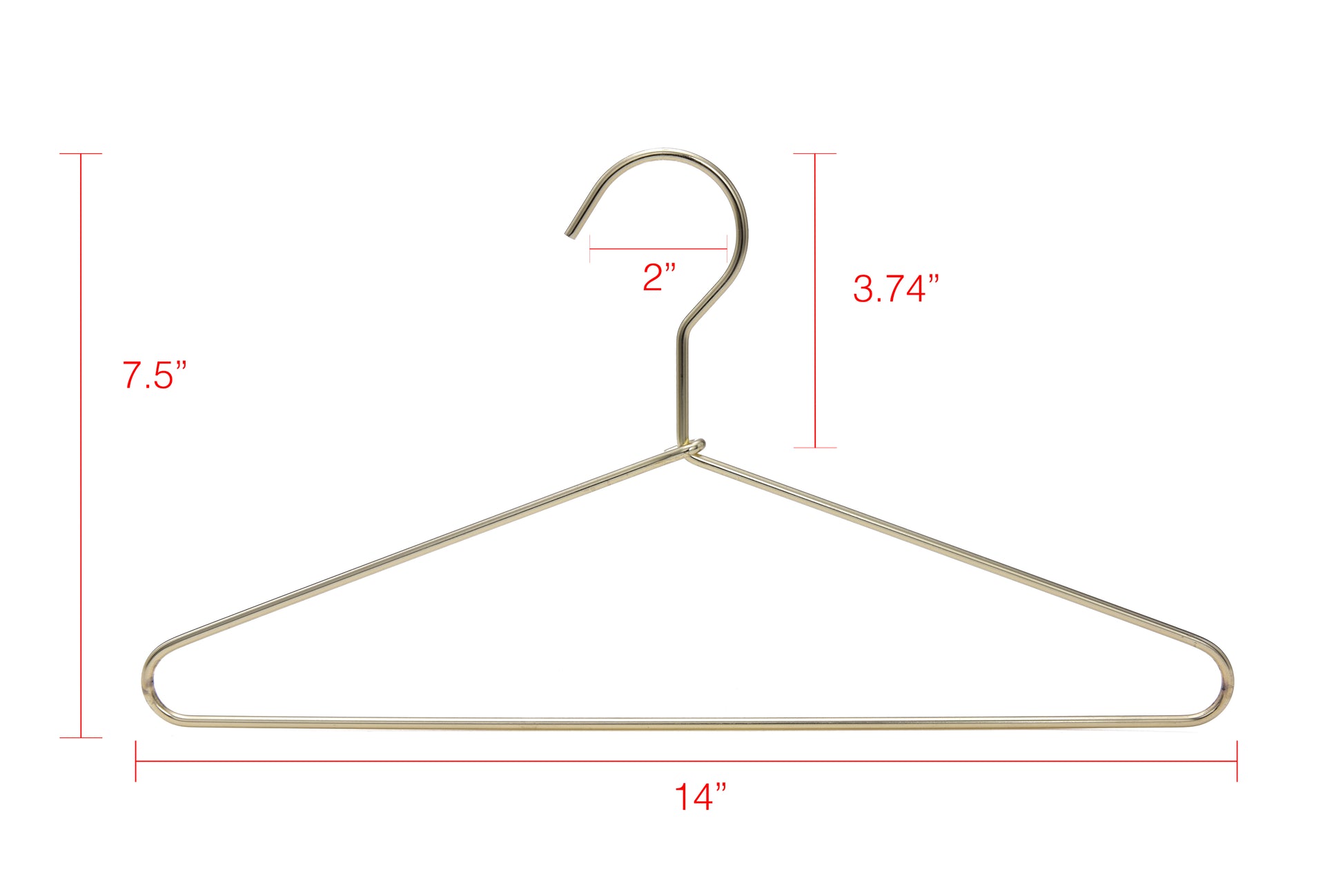 M021 - Metal 14"Petite Hanger with Gold/Brass Finish 100pcs