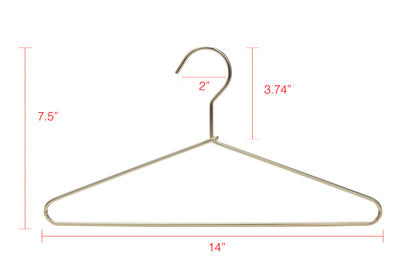 M021 - Metal 14"Petite Hanger with Gold/Brass Finish 100pcs