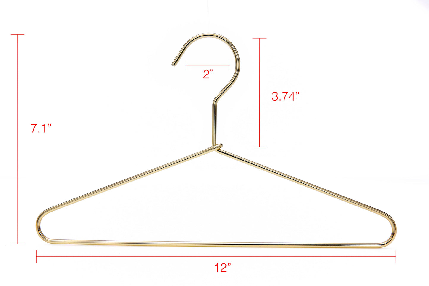 M022 - Gold Metal 12" Heavy Duty Kids Hanger - 100 Hangers