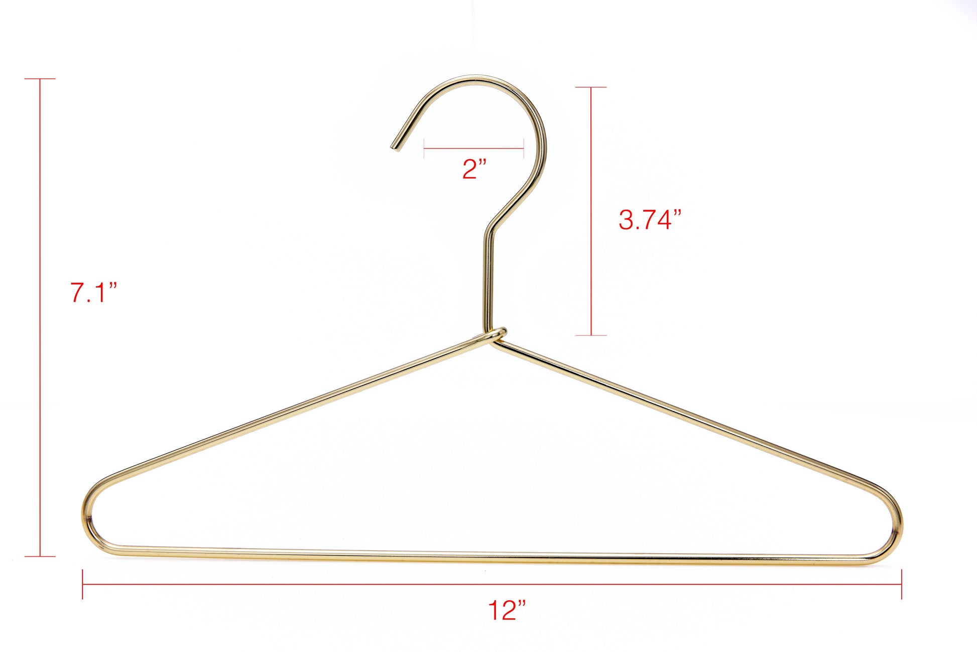 M022 - Gold Metal 12" Heavy Duty Kids Hanger - 100 Hangers