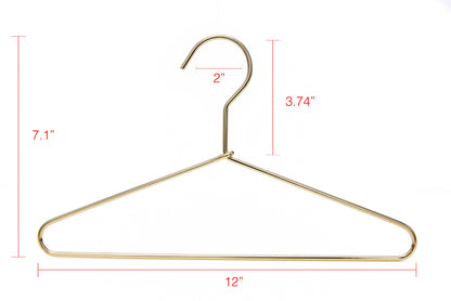 M022 - Gold Metal 12" Heavy Duty Kids Hanger - 100 Hangers