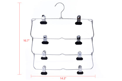 M050 - Heavy Duty 4 Tier Hanger Foldable Wide Clips - 24 pcs (Retail Packed)