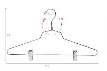 M055-10 - Metal Hanger 16" with Clips Swivel Hook 100 pcs.