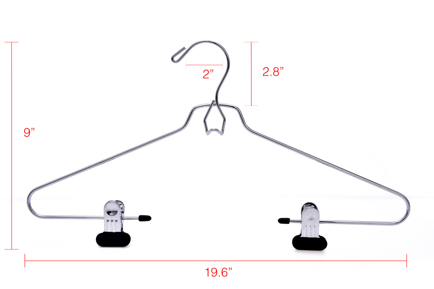 M059 - Heavy Duty Metal Add On Hanger Wide Clips - 60 Pcs (Retail Packed)