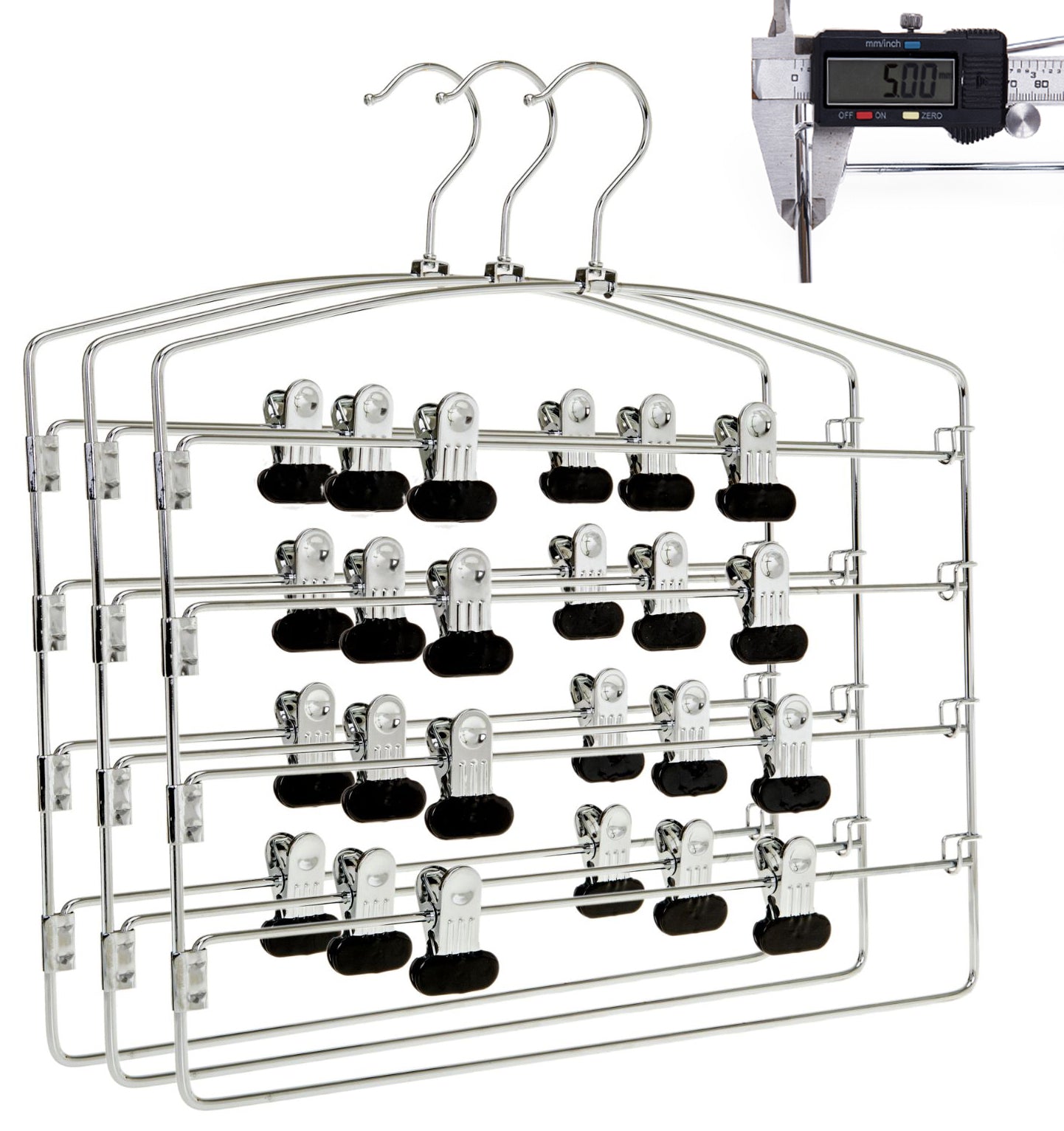 M061 - Heavy Duty 4 Tier Hanger Rack with Clips - 30 pcs