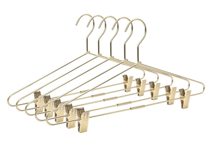 M070 - Gold Metal 17" Heavy Duty Skirt Hanger - 100 Hangers