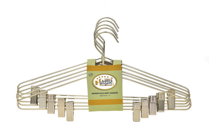M070 - Gold Metal 17" Heavy Duty Skirt Hanger - 100 Hangers