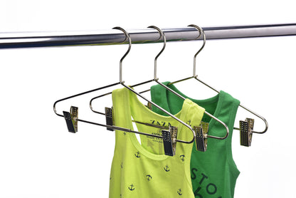 M072 - Gold Metal 12" Heavy Duty Kids Skirt Hanger - 100 Hangers