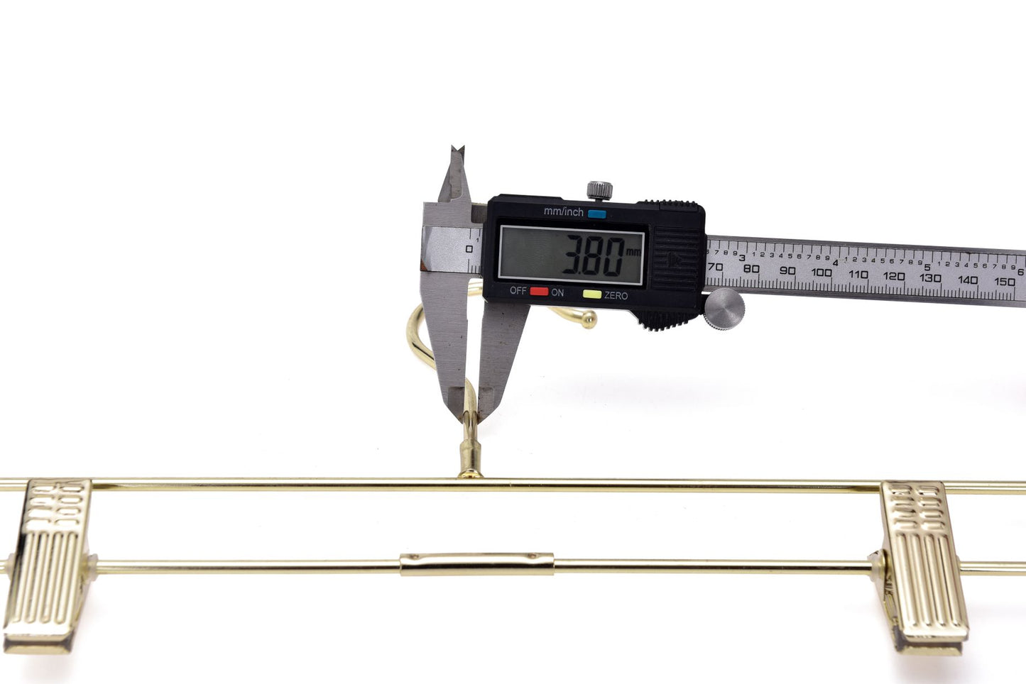 M073 - Gold Straight Hangers Heavy Duty with Clips - 100 Pcs