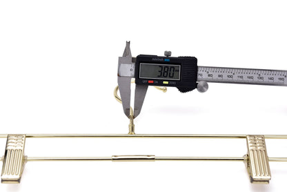 M073 - Gold Straight Hangers Heavy Duty with Clips - 100 Pcs