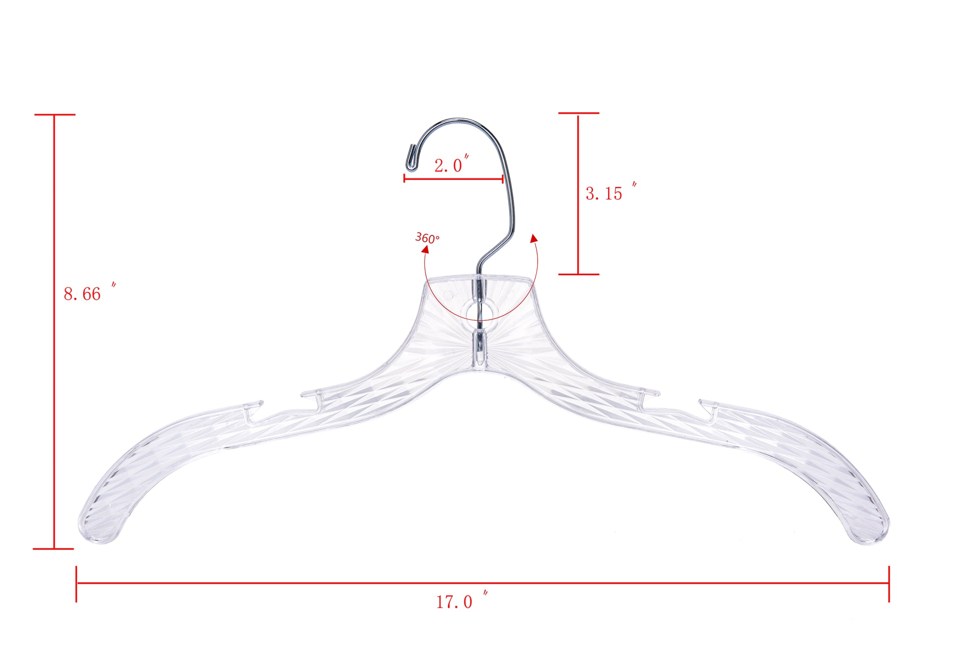 P020 - Crystal Plastic Shirt Hanger - 100 Hangers