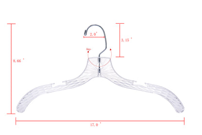 P020 - Crystal Plastic Shirt Hanger - 100 Hangers