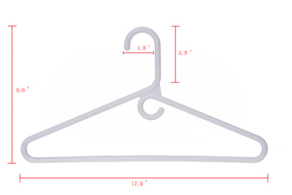 P031 - Plastic Heavy-Duty Hanger White - 90 Hangers