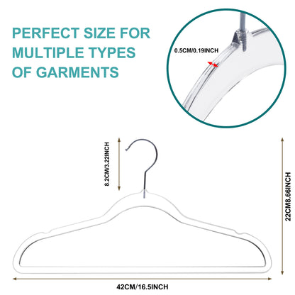 P250 - Plastic Shirt Hangers Slim Heavy Duty - Clear - 200 Hangers