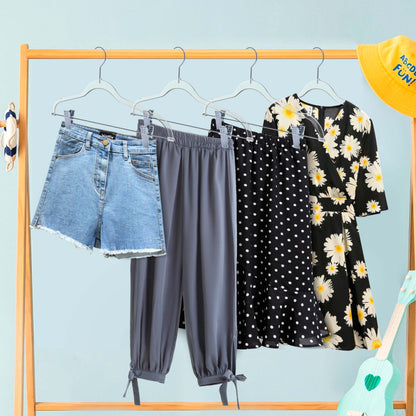 P255 Plastic Skirt Hangers Slim Heavy Duty - Clear - 100 Hangers